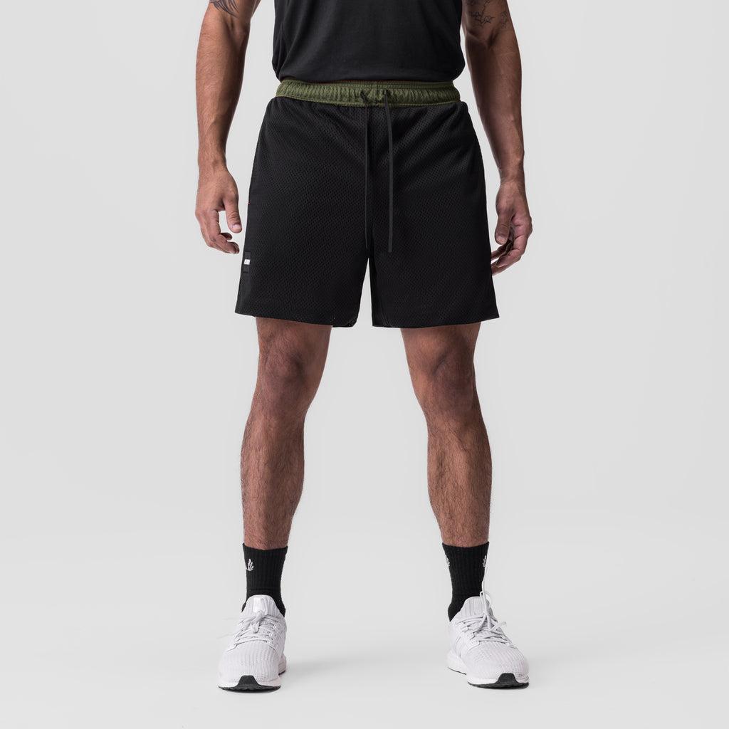 0795. SilverPlus™ Mesh Reversible Short  - Olive/Black Product Image