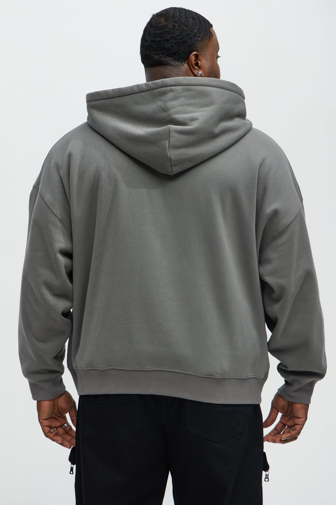 Tyson Oversized Heavyweight Quarter Zip Hoodie - Charcoal Product Image
