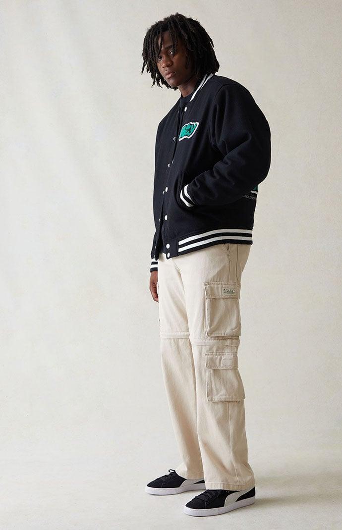 Men's Cream Baggy Zip Off Cargo Jeans 29W x 30L Product Image