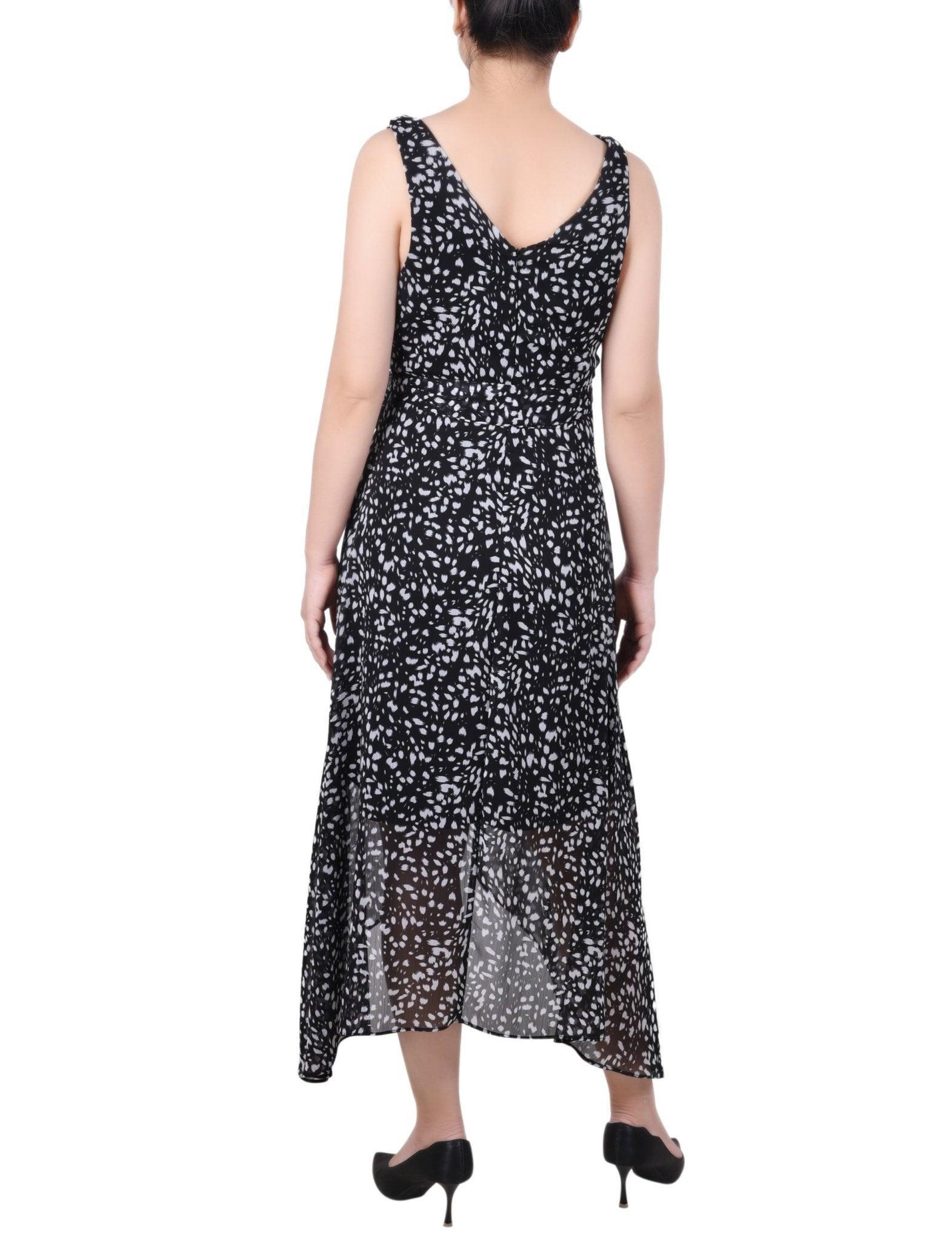 Sleeveless Wrap Chiffon Dress - Petite Product Image