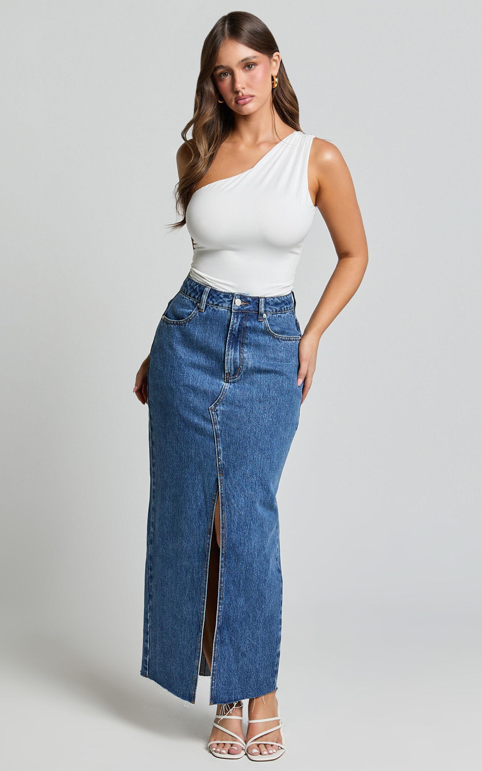 Evette Top - Jersey Gathered One Shoulder Top in Ivory Product Image