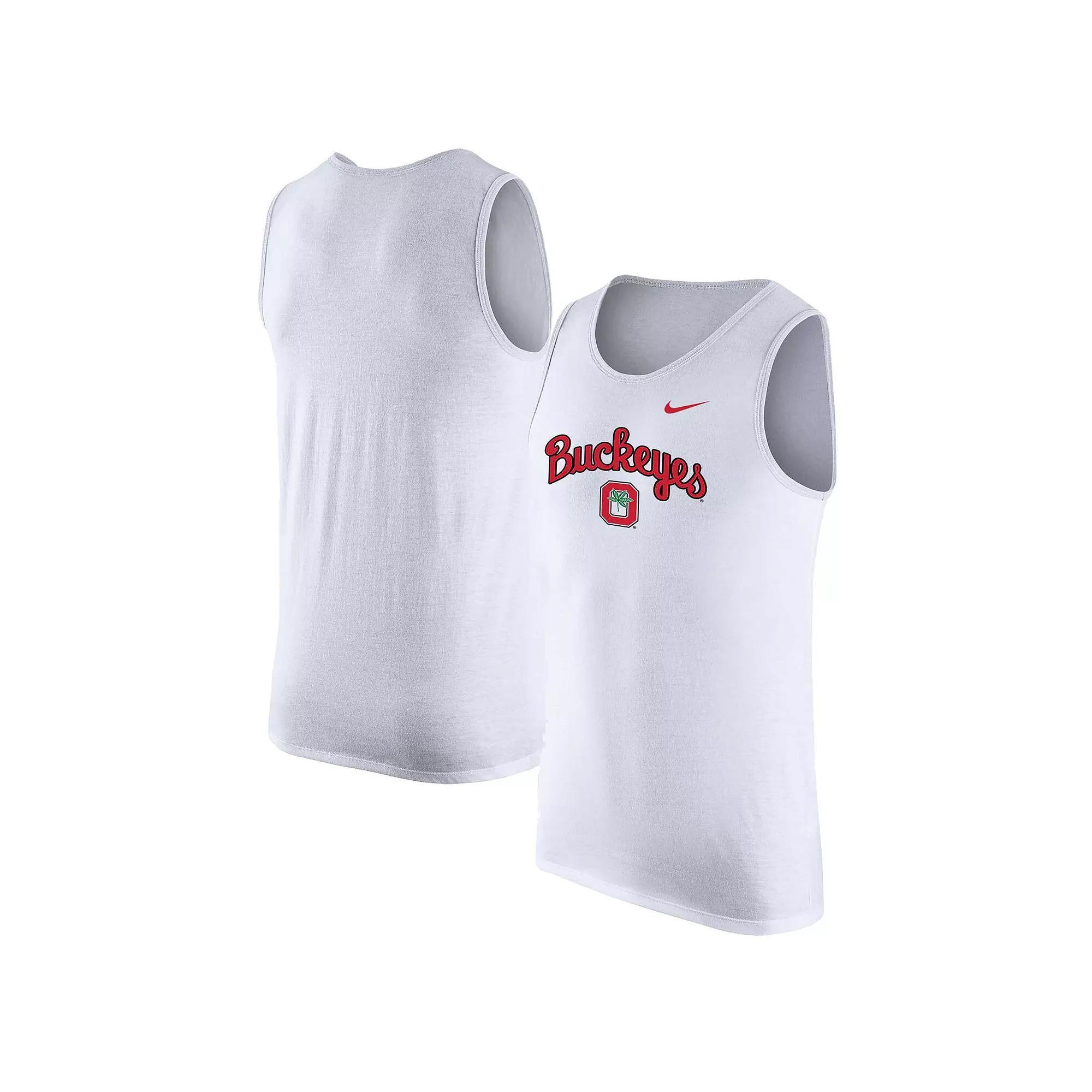 Men's Nike White Ohio State Buckeyes Vintage Logo Performance Tank Top, Size: XL Product Image