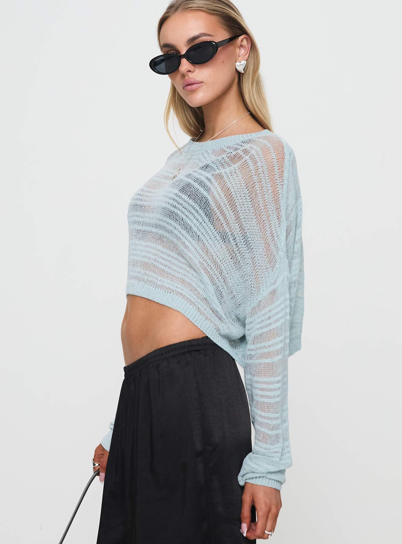 Obarik Cropped Sweater Blue Product Image