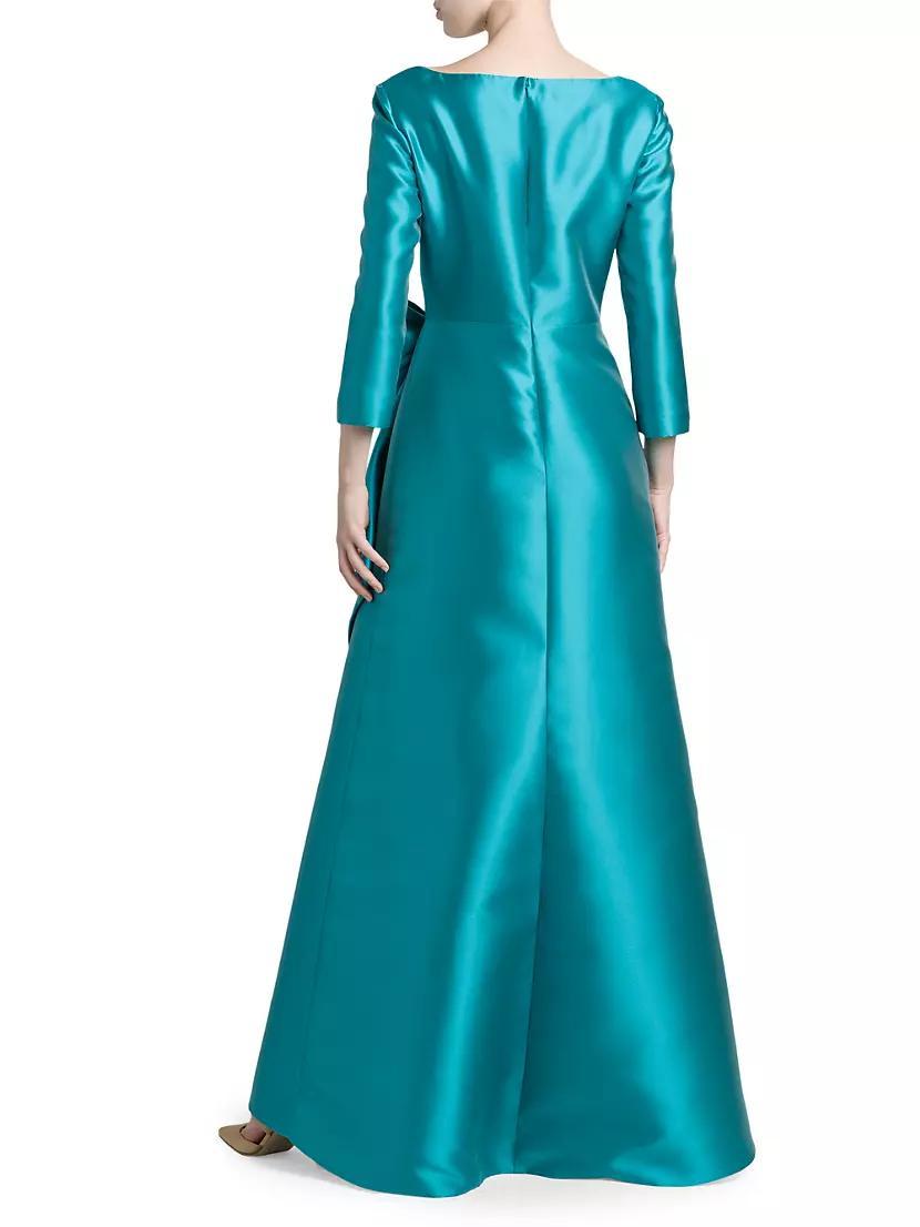 Satin Wrap Bow Gown Product Image