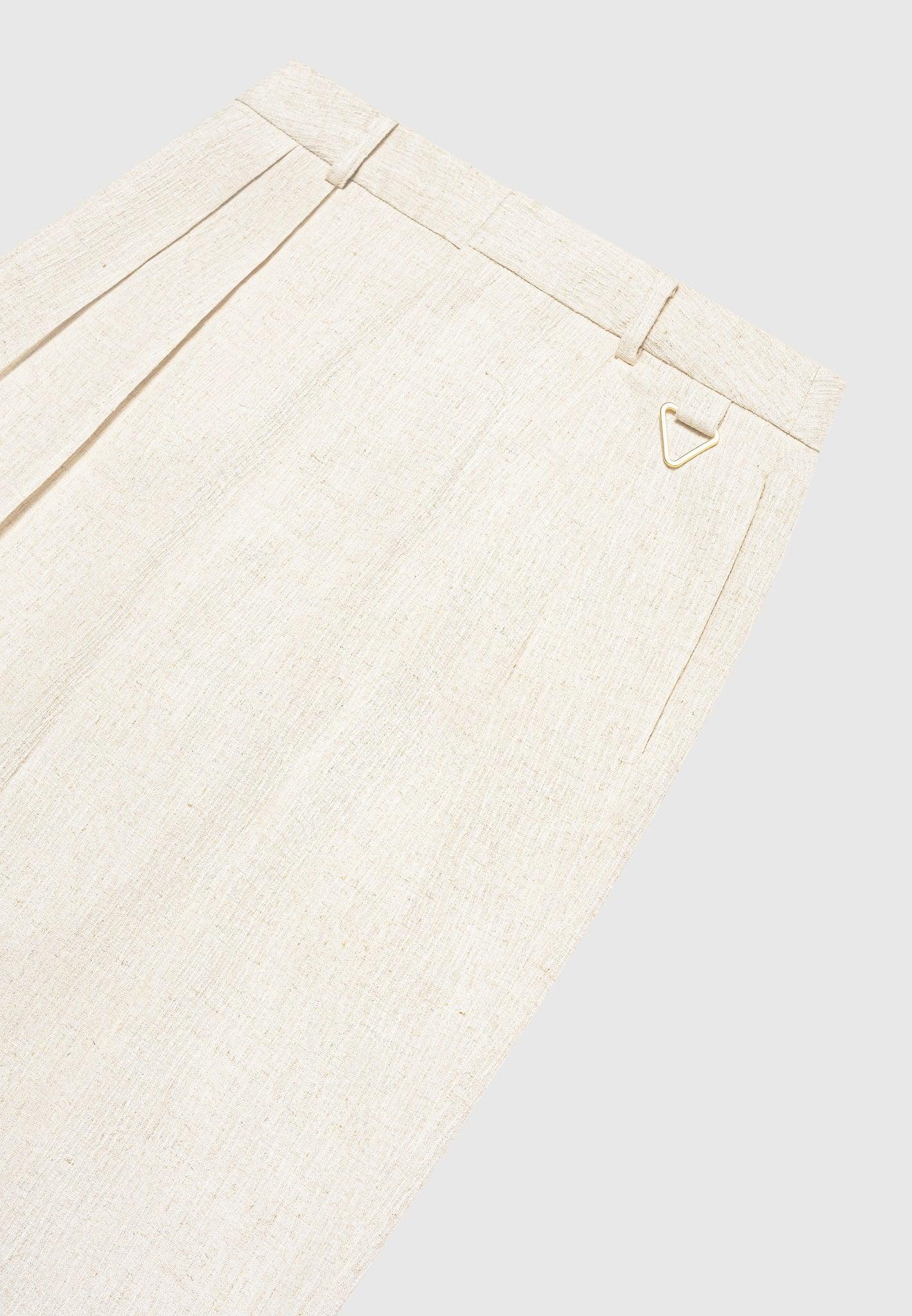 Julie - Linen Twin Pleat Trousers - Natural Female Product Image