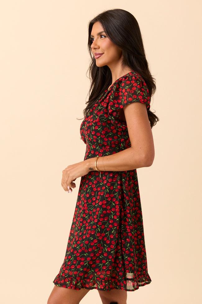 Amari Black Cherry Print Dress Cece Barnes X Pink Lily Product Image