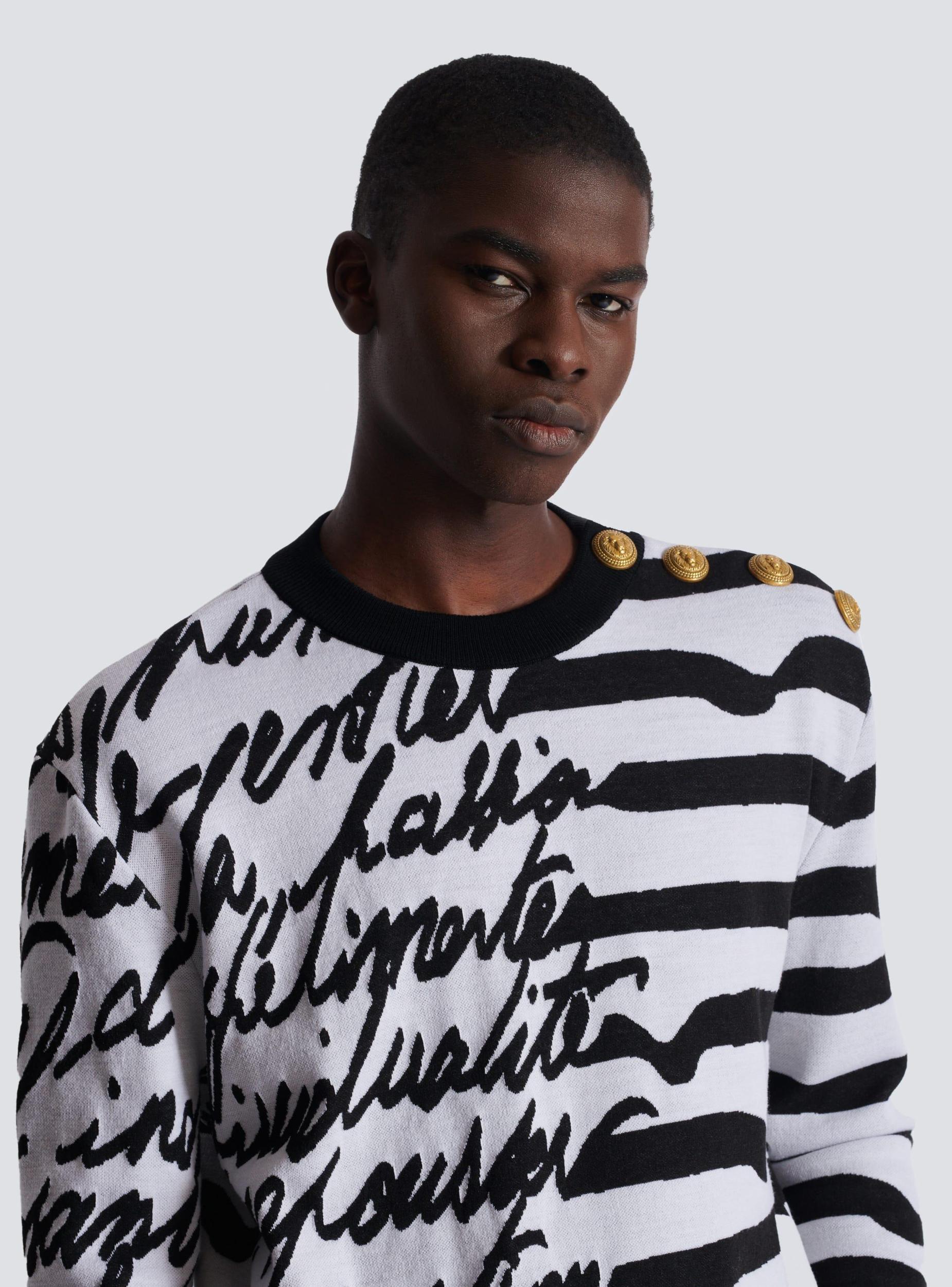 Striped "Love Letter" knit jumper Product Image