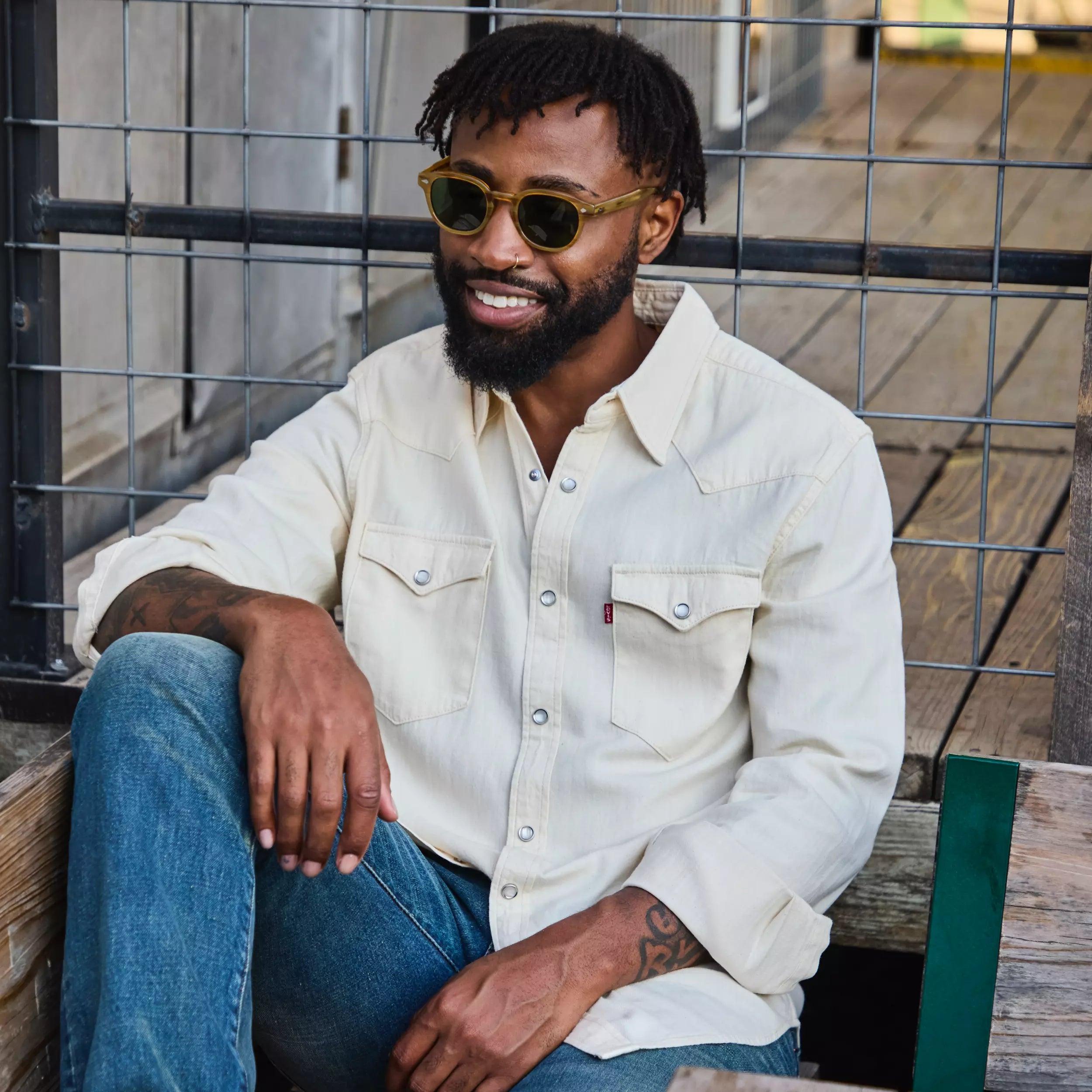 Barstow Denim Western Shirt - Eddlyn Ecru Product Image
