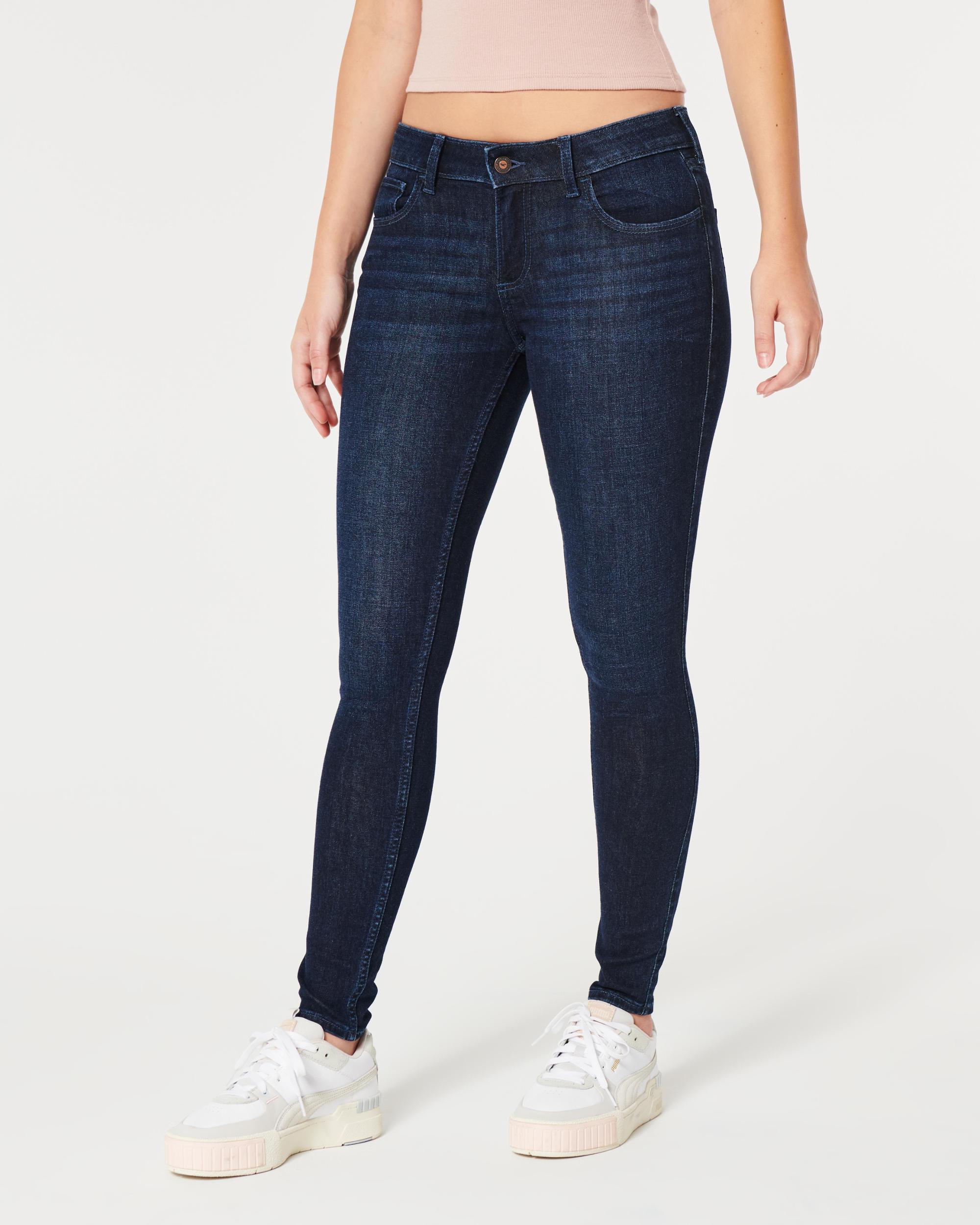 Curvy Low-Rise Dark Wash Super Skinny Jeans Product Image