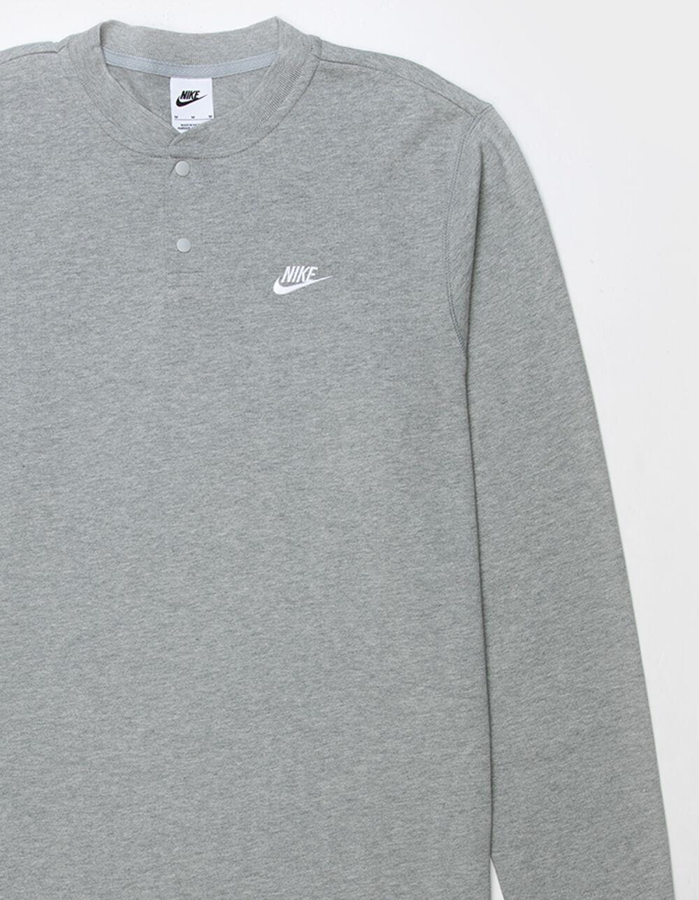 NIKE Club Mens Long Sleeve Henley Tee - OFF WHITE Product Image