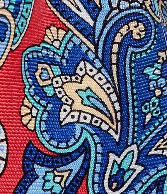 Roundtree & Yorke Cab Paisley-Printed 3 1/8#double; Silk Tie Product Image