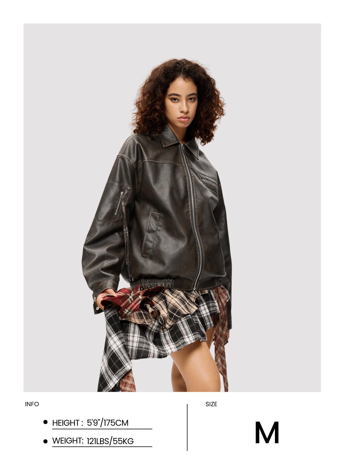 Aelfric Eden Multi Pocket Faux Leather Cropped Jacket Product Image