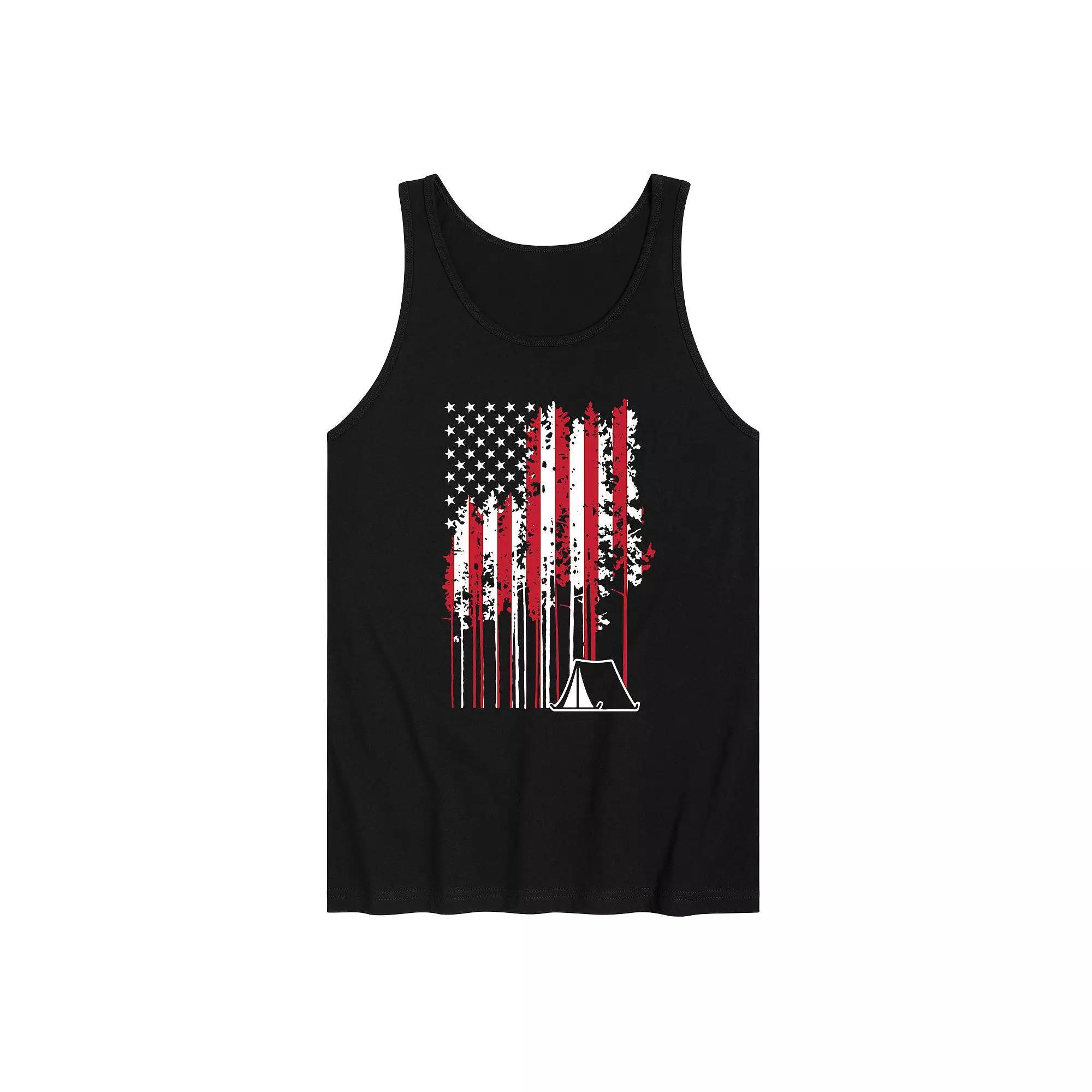 Mens Camp Pines American Flag Tank Top Product Image