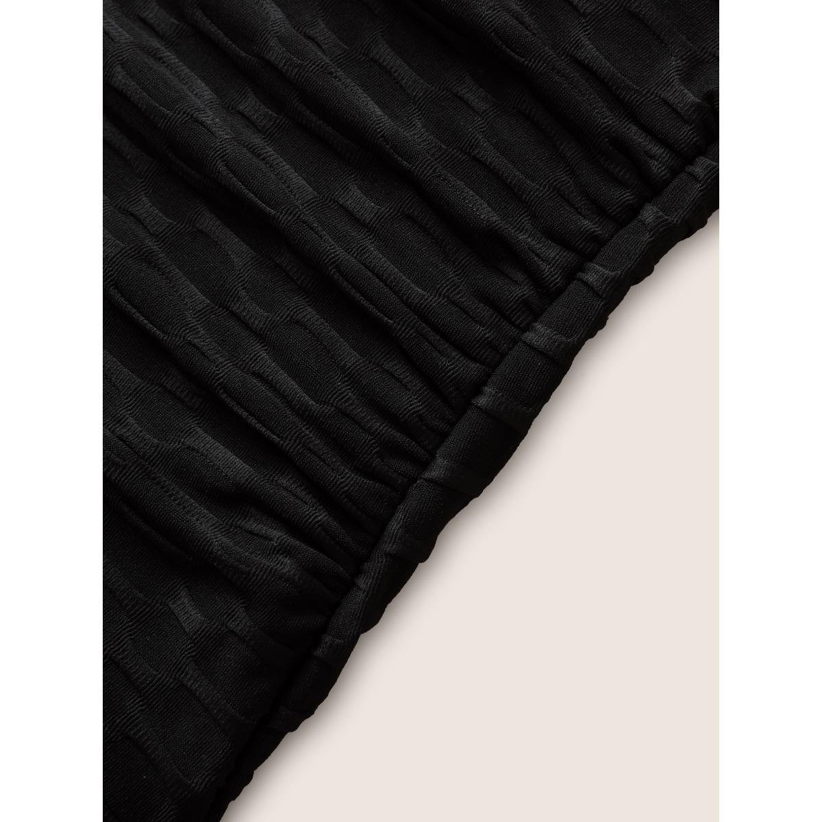 Plus Size Contrast Webbing Wrap One Piece Swimsuit Women's Swimwear Black Beach Woven ribbon&lace trim Curve Bathing Suits High stretch One Pieces BloomChic 26/4X Product Image