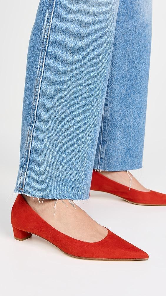 AEYDE Judi Kid Suede Leather Red Pumps | Shopbop Product Image