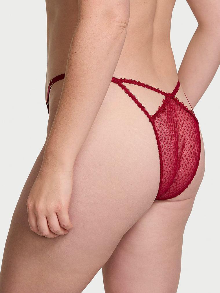 Red Rose Strappy Crotchless Brazilian Panty Product Image