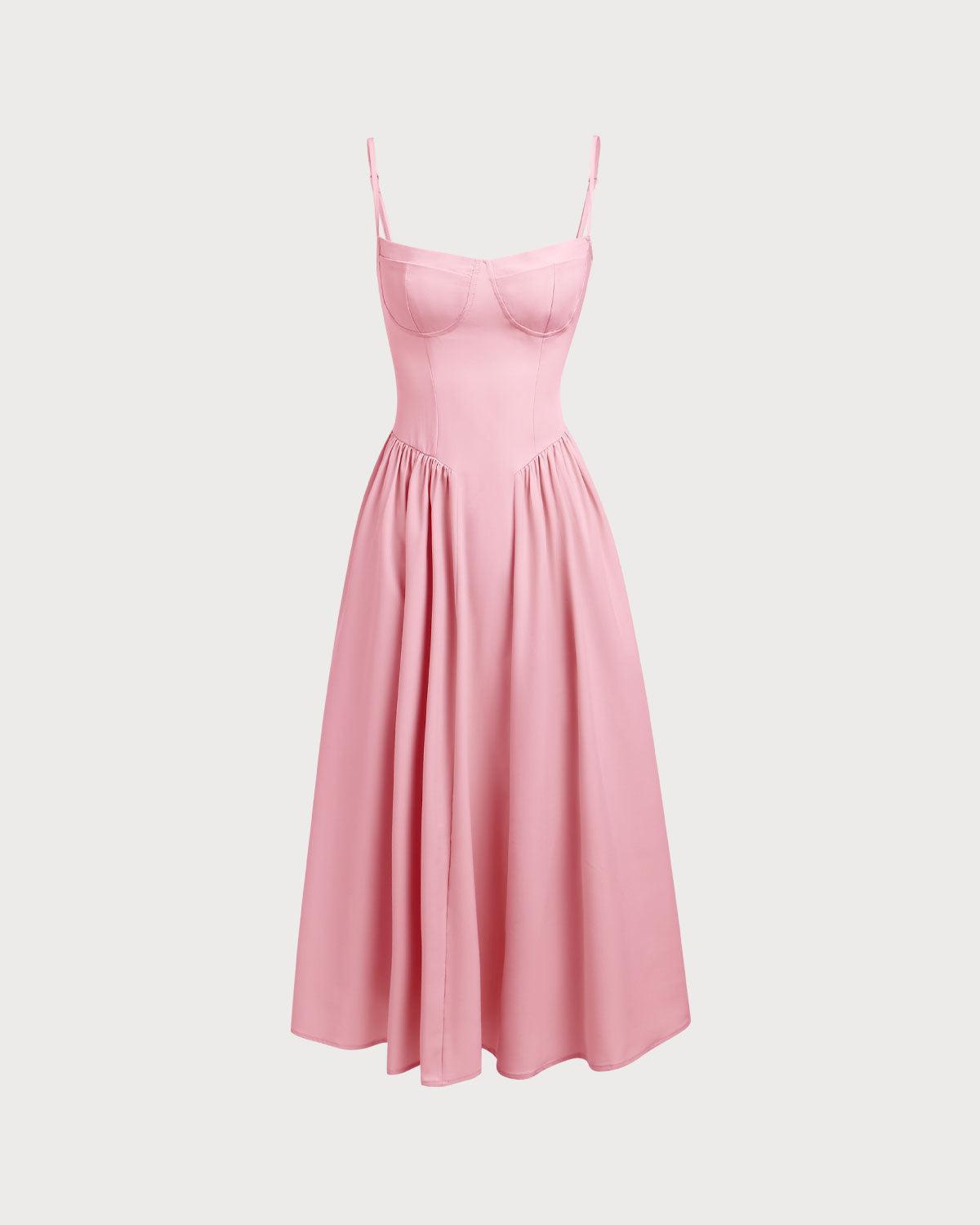 Yellow Square Neck Pocket Slip Midi Dress Product Image