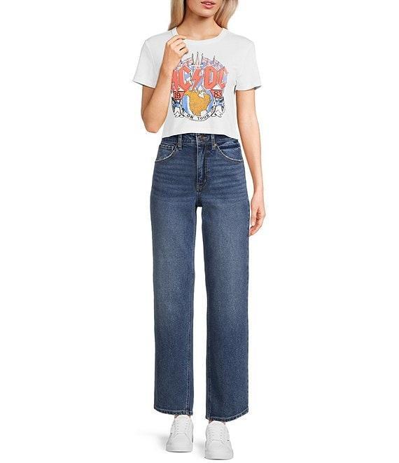 Junk Food ACDC 1983 On Tour Crew Neck Short Sleeve Cropped Graphic T-Shirt Product Image