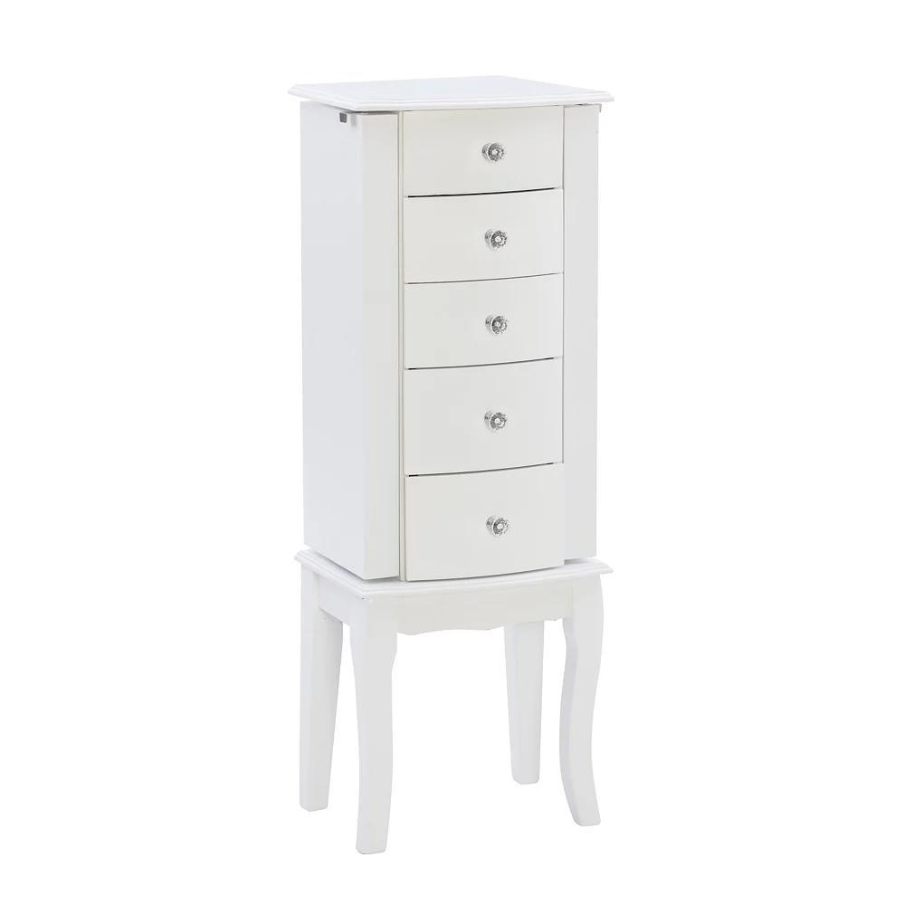 White 4-Drawer Jewelry Armoire, Womens Product Image