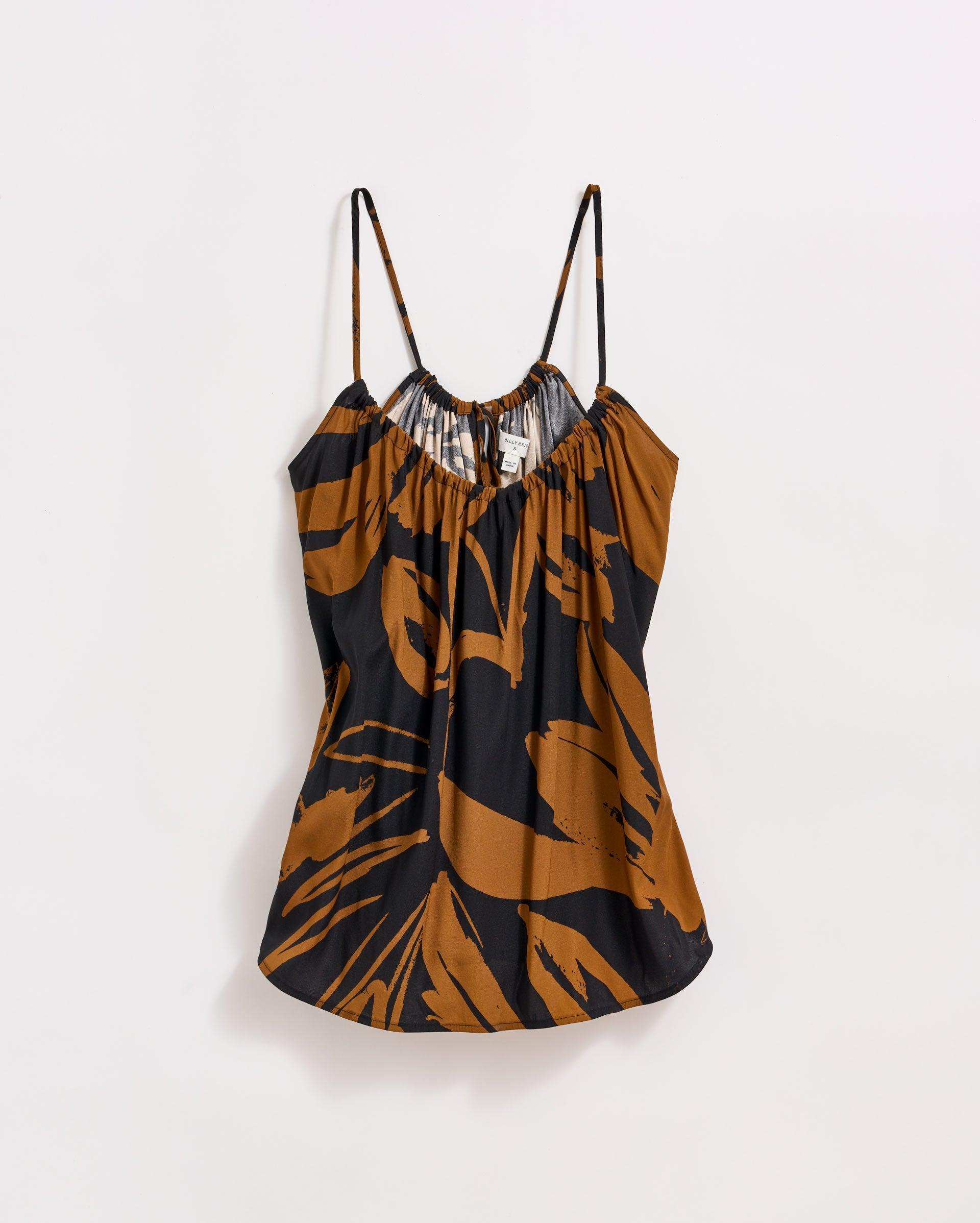 Silk Brush Stroke Floral Shirred Cami -  Product Image