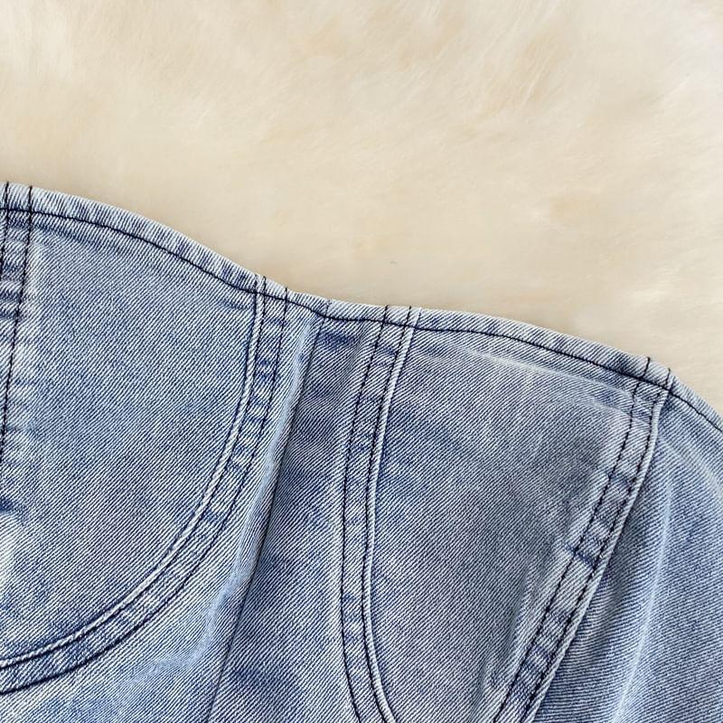 Strapless Denim Romper Product Image