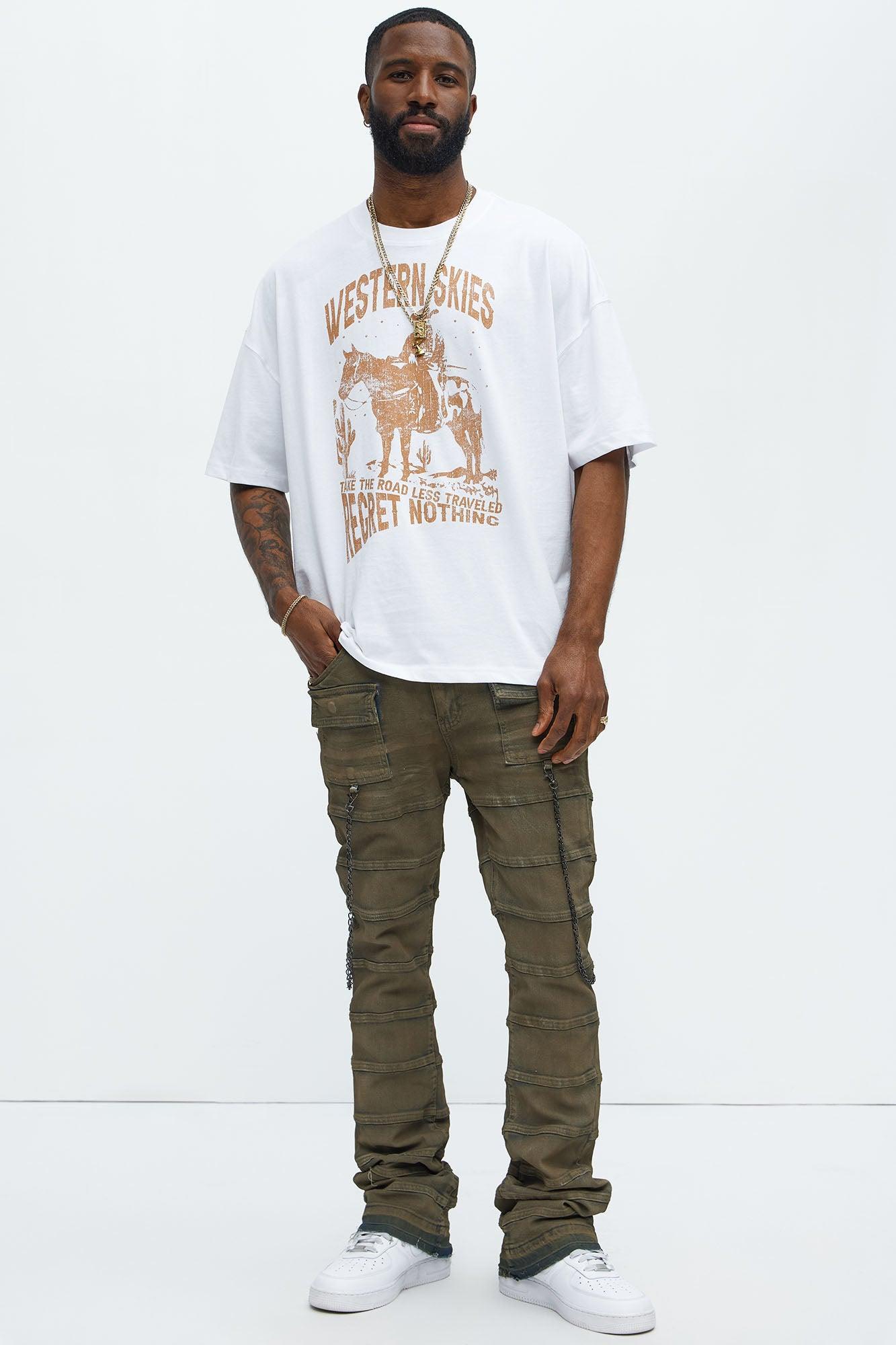 Western Skies Oversized Short Sleeve Tee - White Product Image