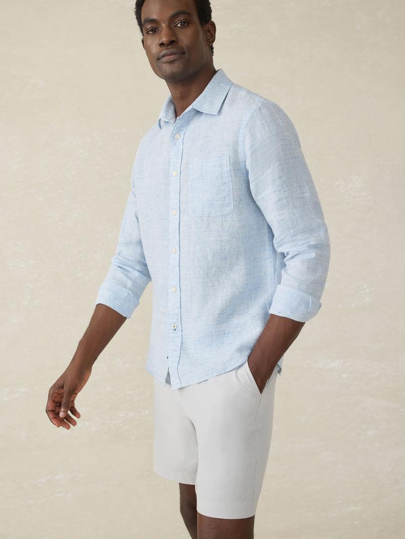 Laguna Linen Shirt - Light Blue Melange Product Image