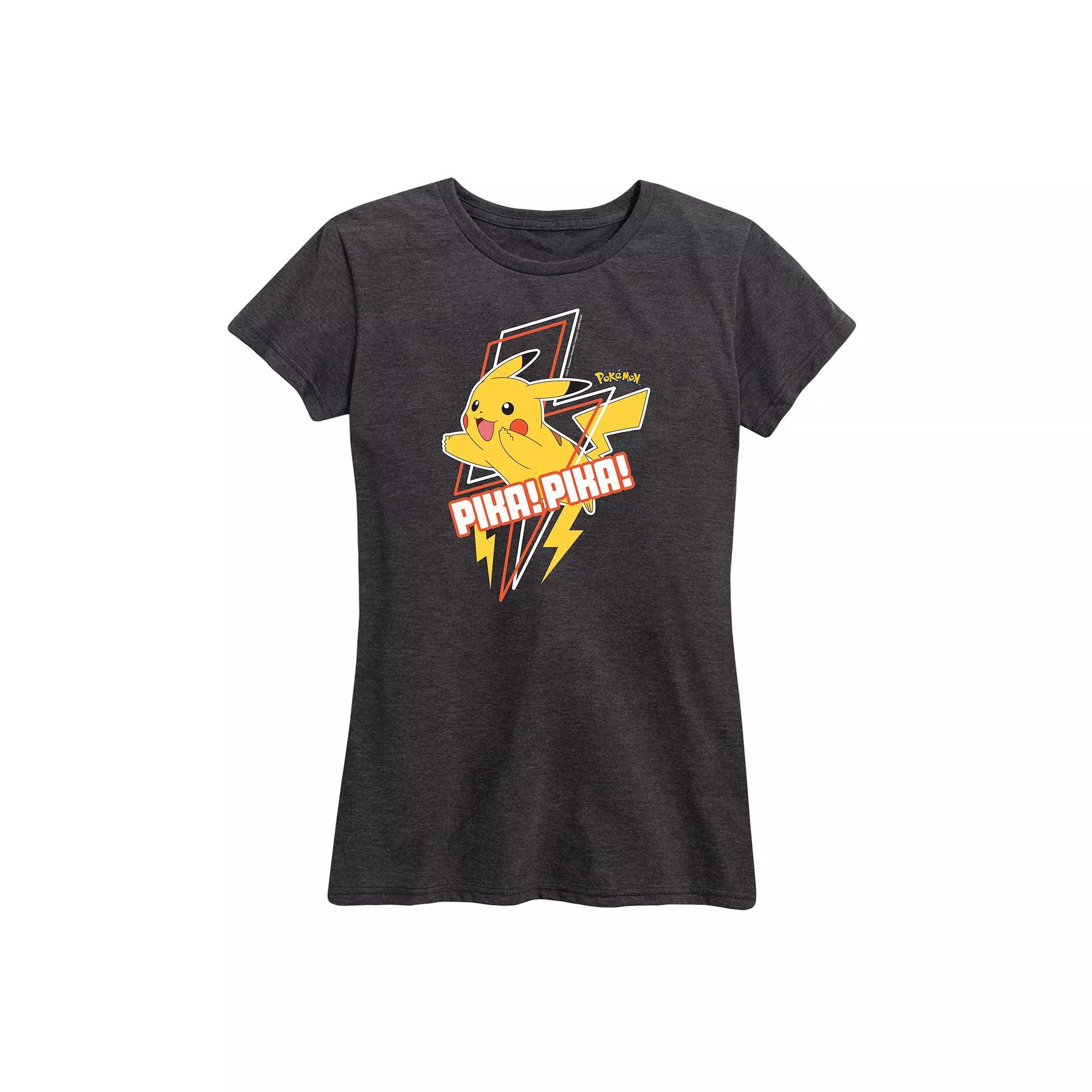 Plus Pokemon Pika Pika Graphic Tee, Women's, Size: 3XL, Black Product Image