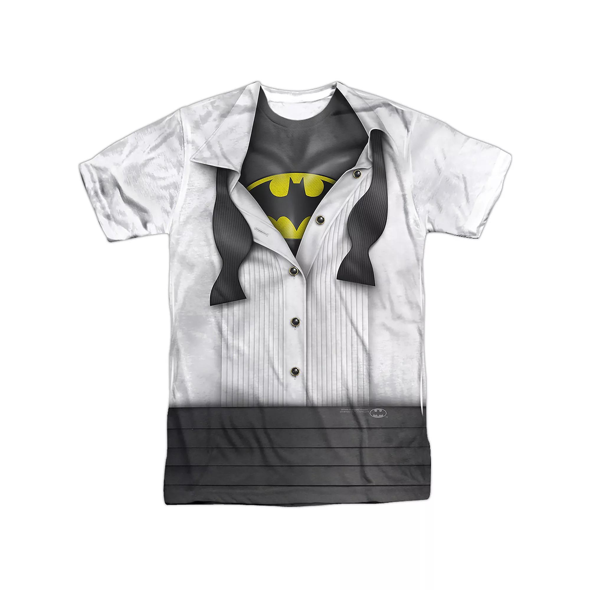 Men's Batman I'm Batman Shirt and Tie Sublimated Graphic Tee, Size: Large, Black Product Image