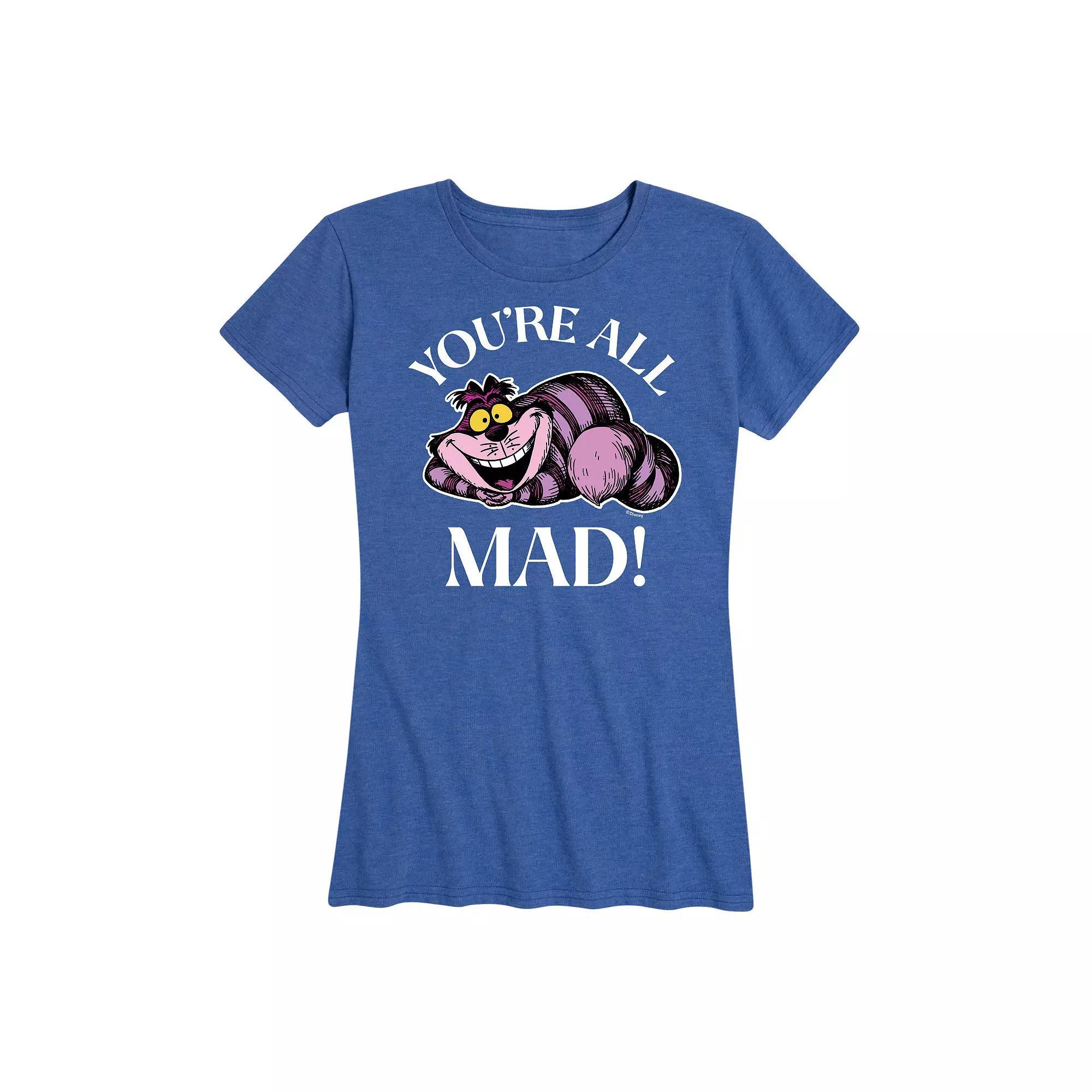 Disney's Alice in Wonderland Women's You're All Mad Graphic Tee, Girl's, Size: Small, Heather Grey Product Image