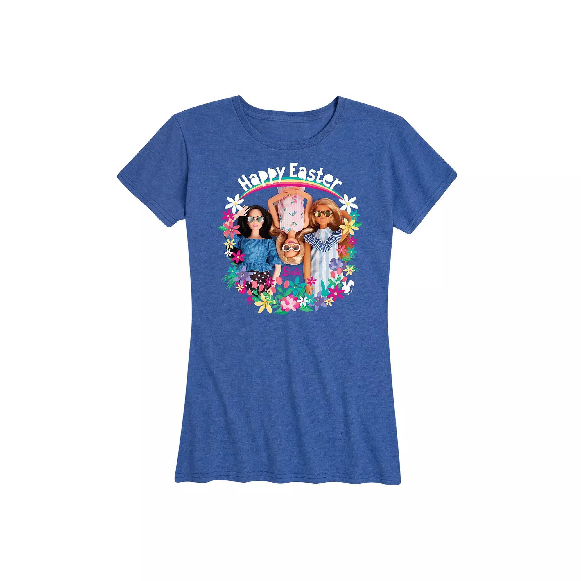 Womens Barbie Happy Easter Graphic Tee Grey Gray Product Image