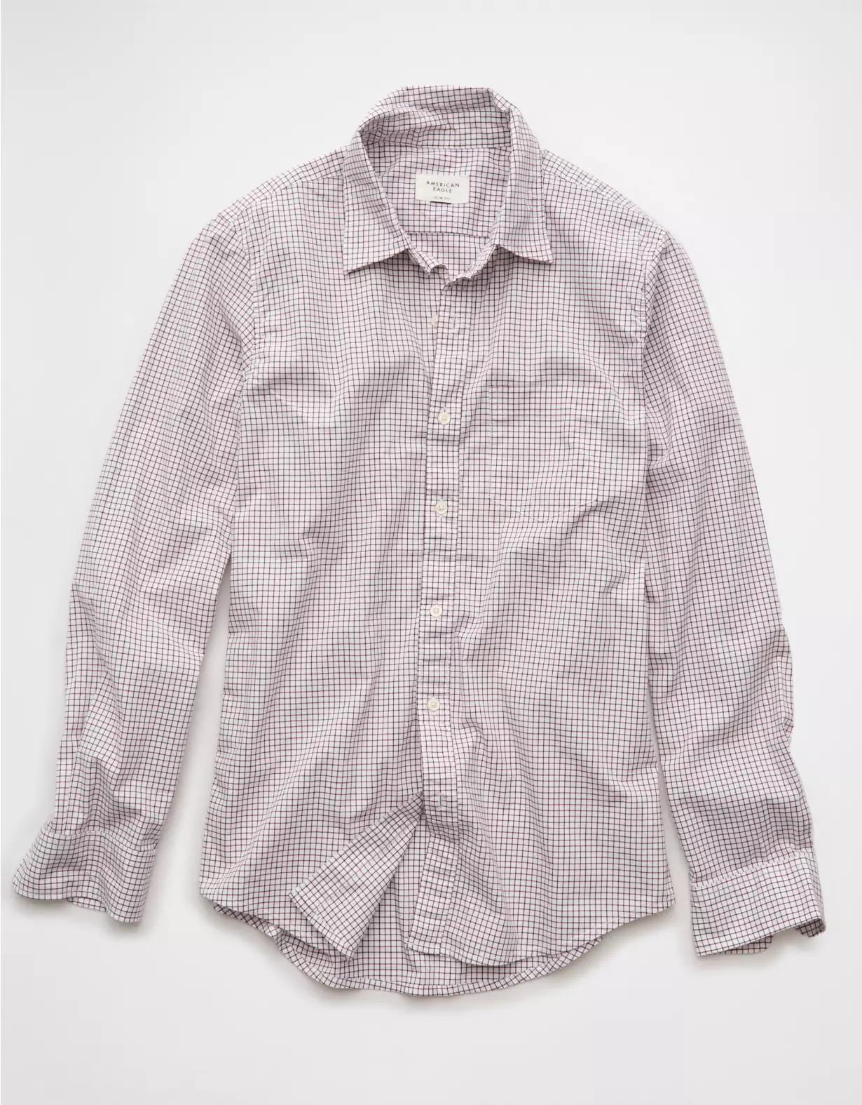 AE Everyday Slim Fit Poplin Plaid Button-Up Shirt Men's Product Image