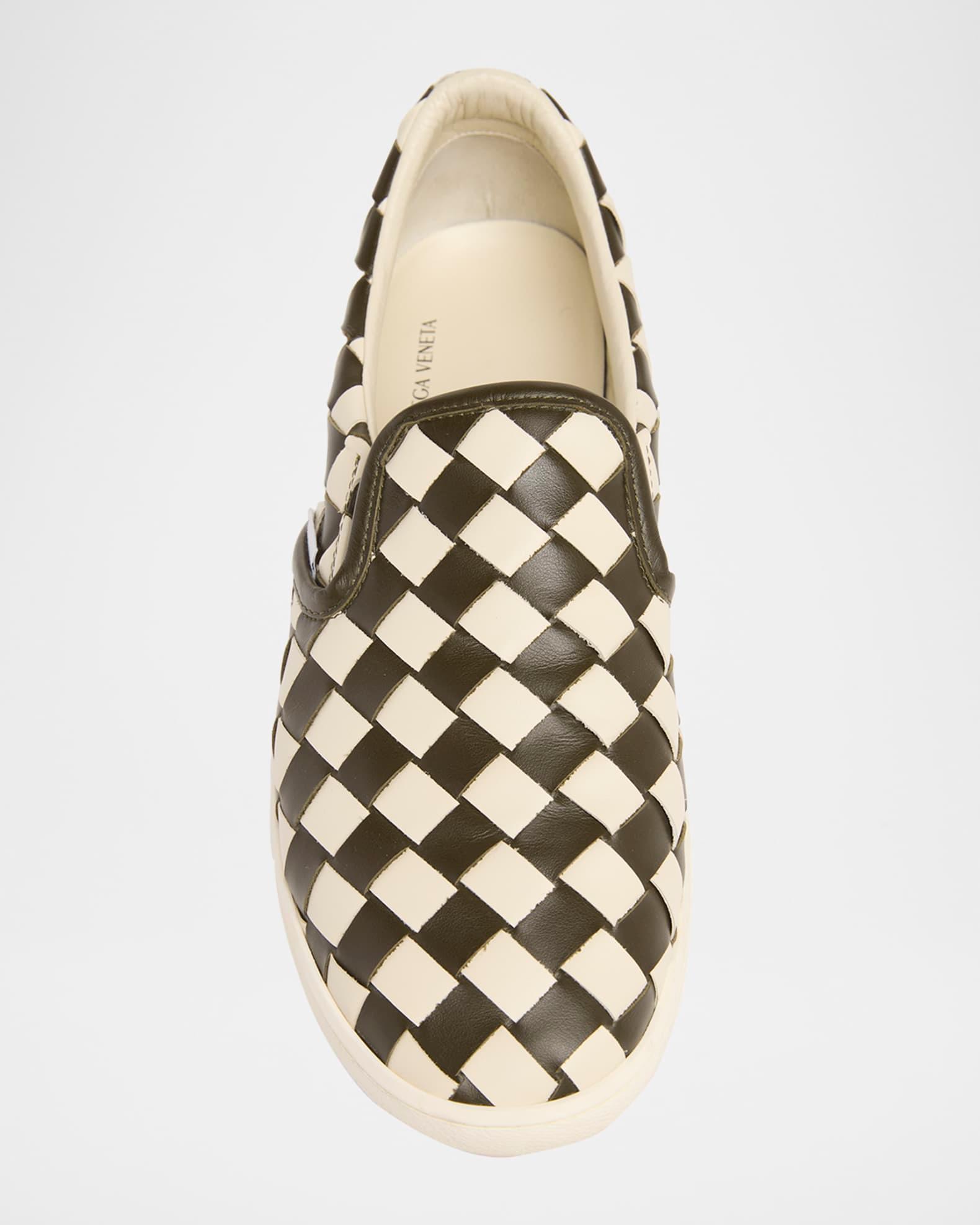 Men's Sawyer Intrecciato Check Calfskin Slip-On Sneakers Product Image