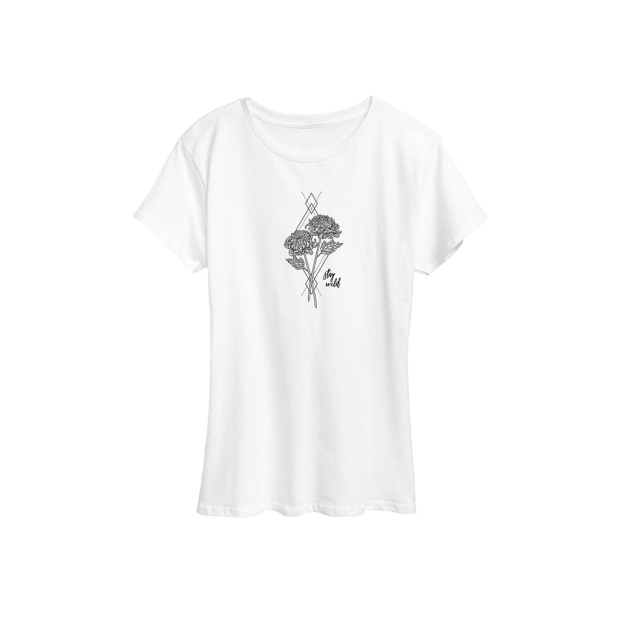 Womens Stay Wild Geometric Graphic Tee Product Image