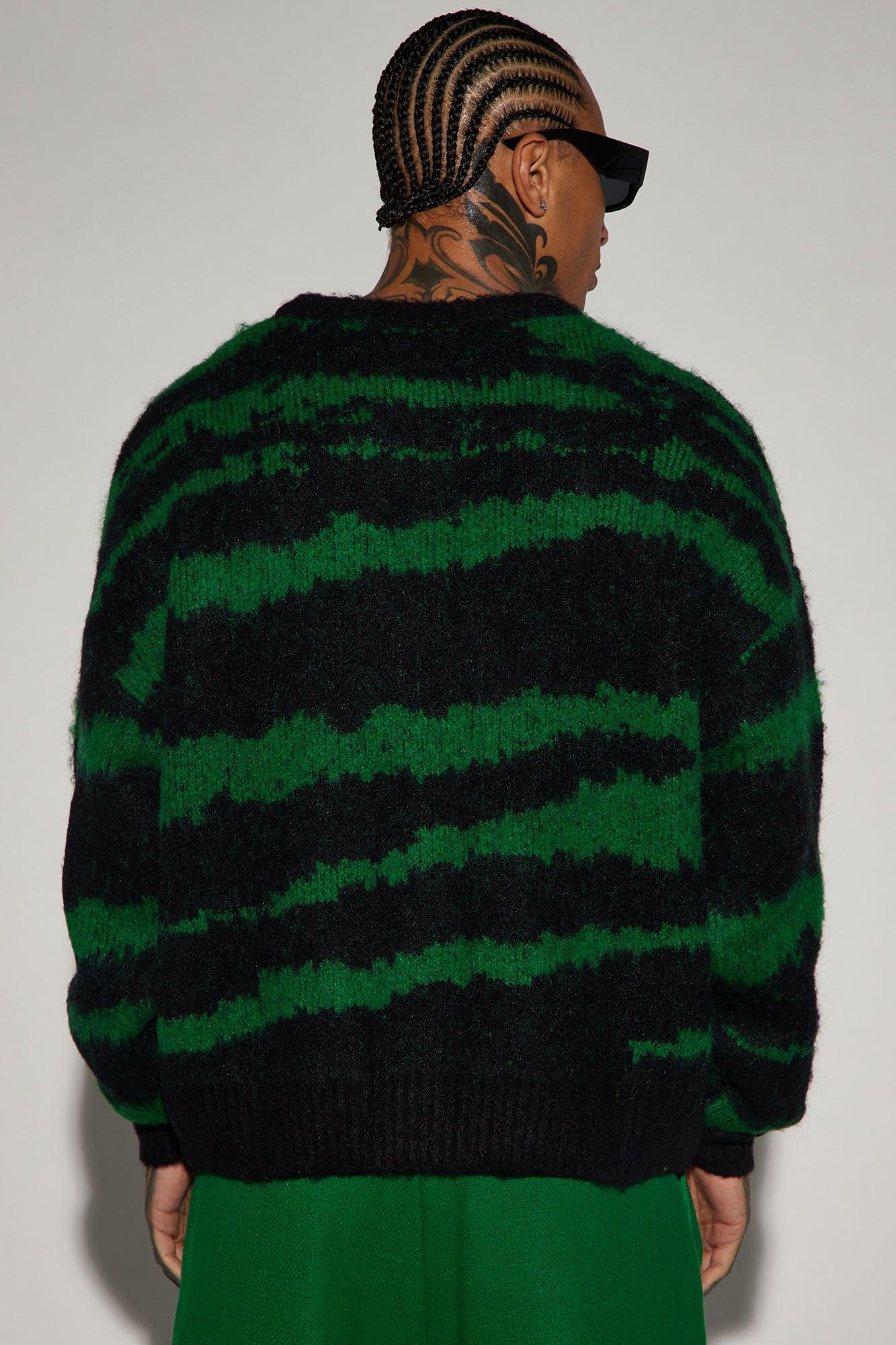In The Game Crewneck Sweater - Black/Green Product Image