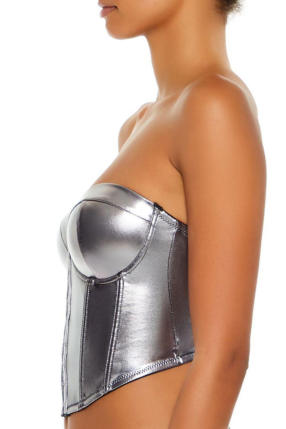 Metallic Lingerie Corset Tube Top | Forever 21 Product Image