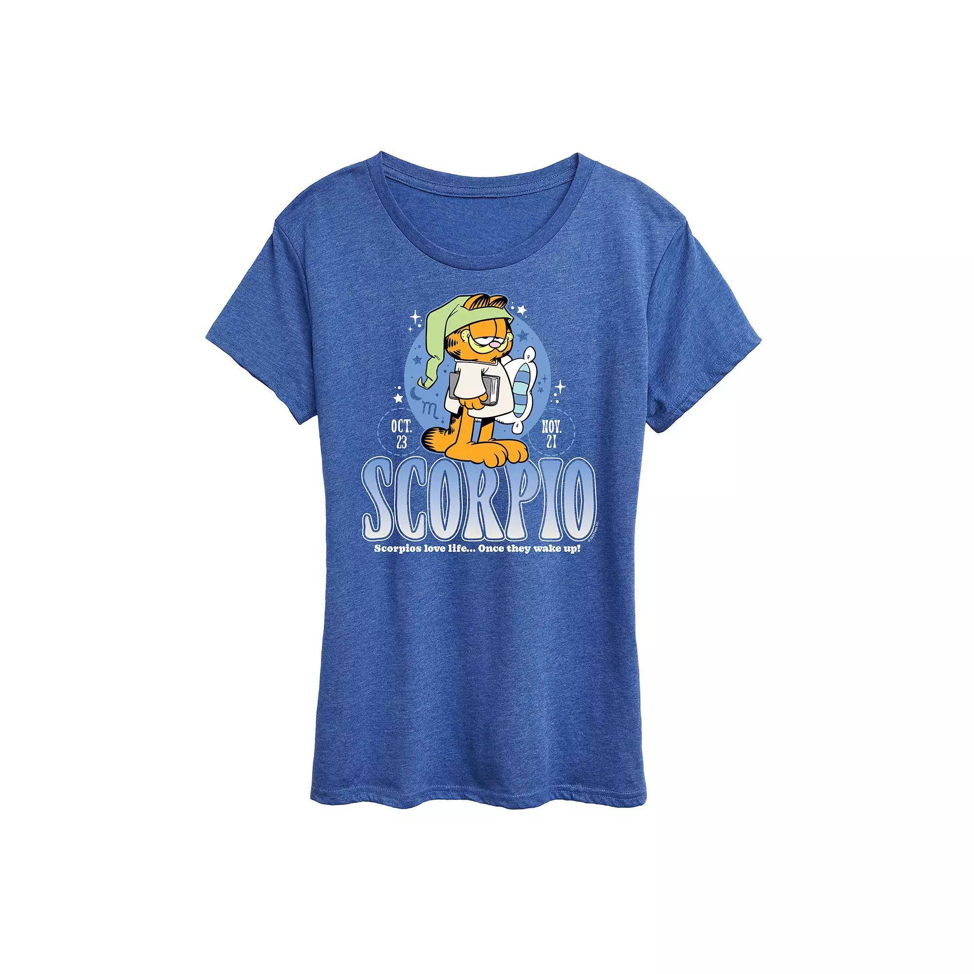 Womens Garfield Scorpio Graphic Tee Blue Product Image
