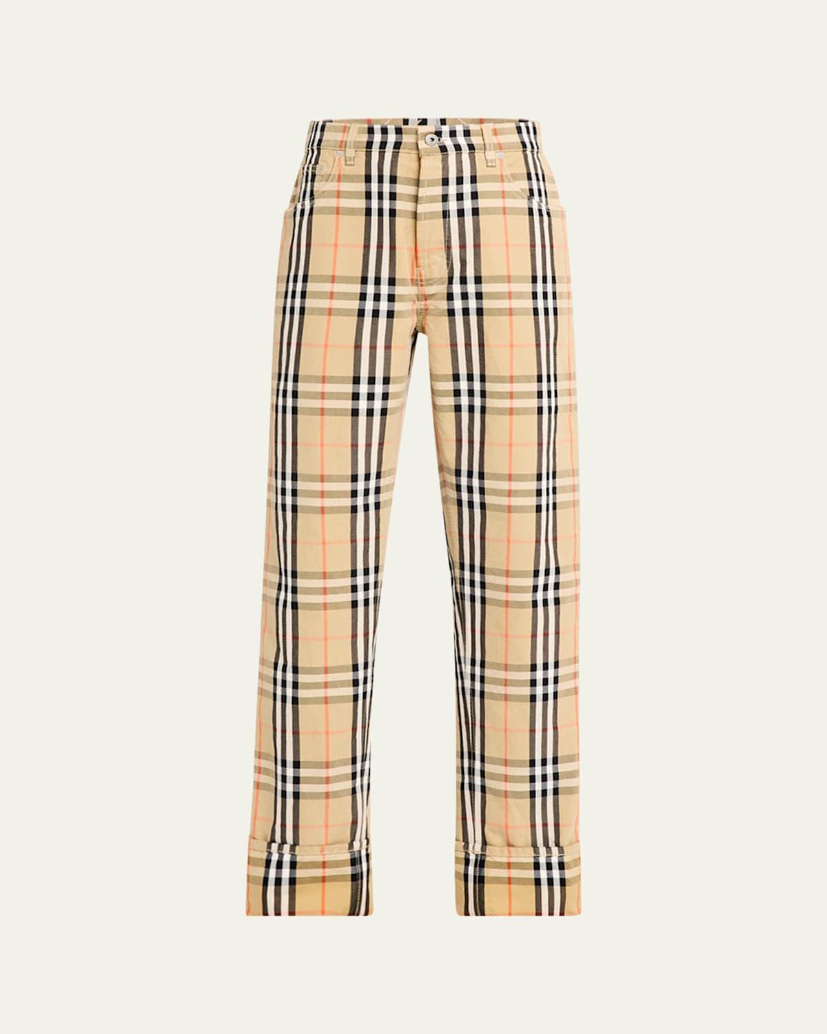 Mens Check Straight-Leg Jeans Product Image