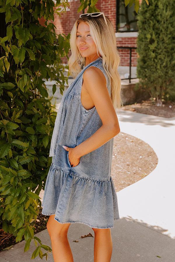 Downtown Market Denim Mini Dress Product Image