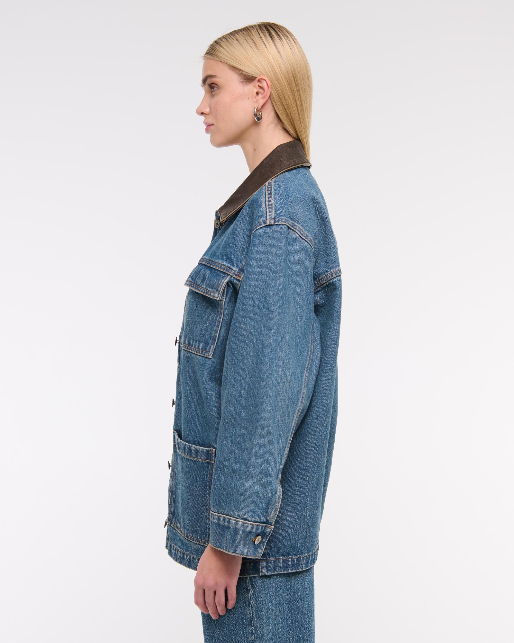 Denim Utility Shirt Jacket Product Image