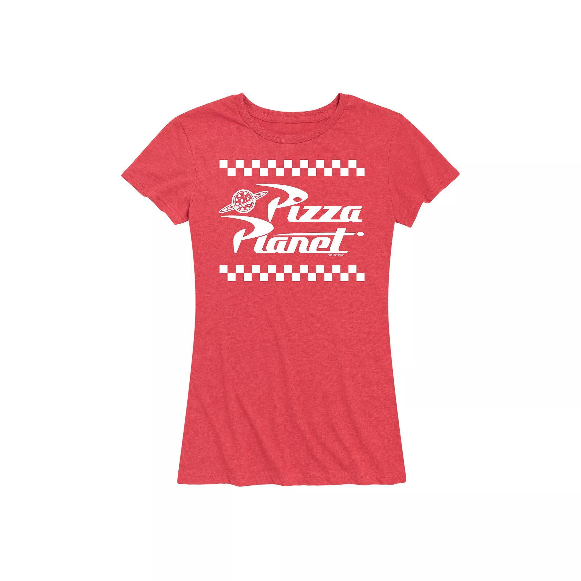 Disney / Pixars Toy Story Womens Pizza Planet Graphic Tee, Girls Grey Red Product Image