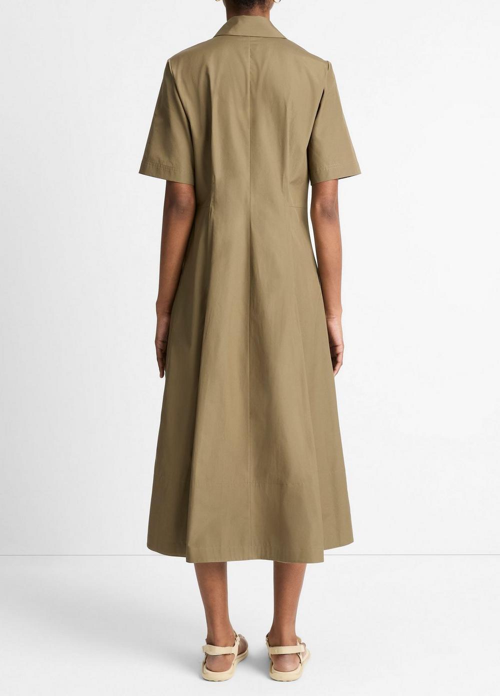 Womens Canvas Tape Cotton Shirt Dress, Moss Smoke, Size S Vince Product Image