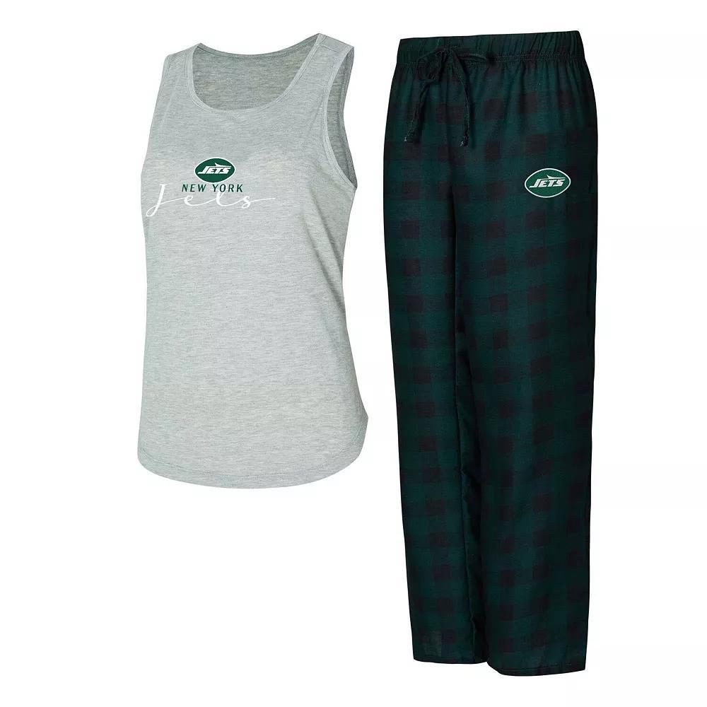 Women's Concepts Sport Gray/Green New York Jets Petition Tank Top and Pants Sleep Set, Size: Large, Grey Product Image