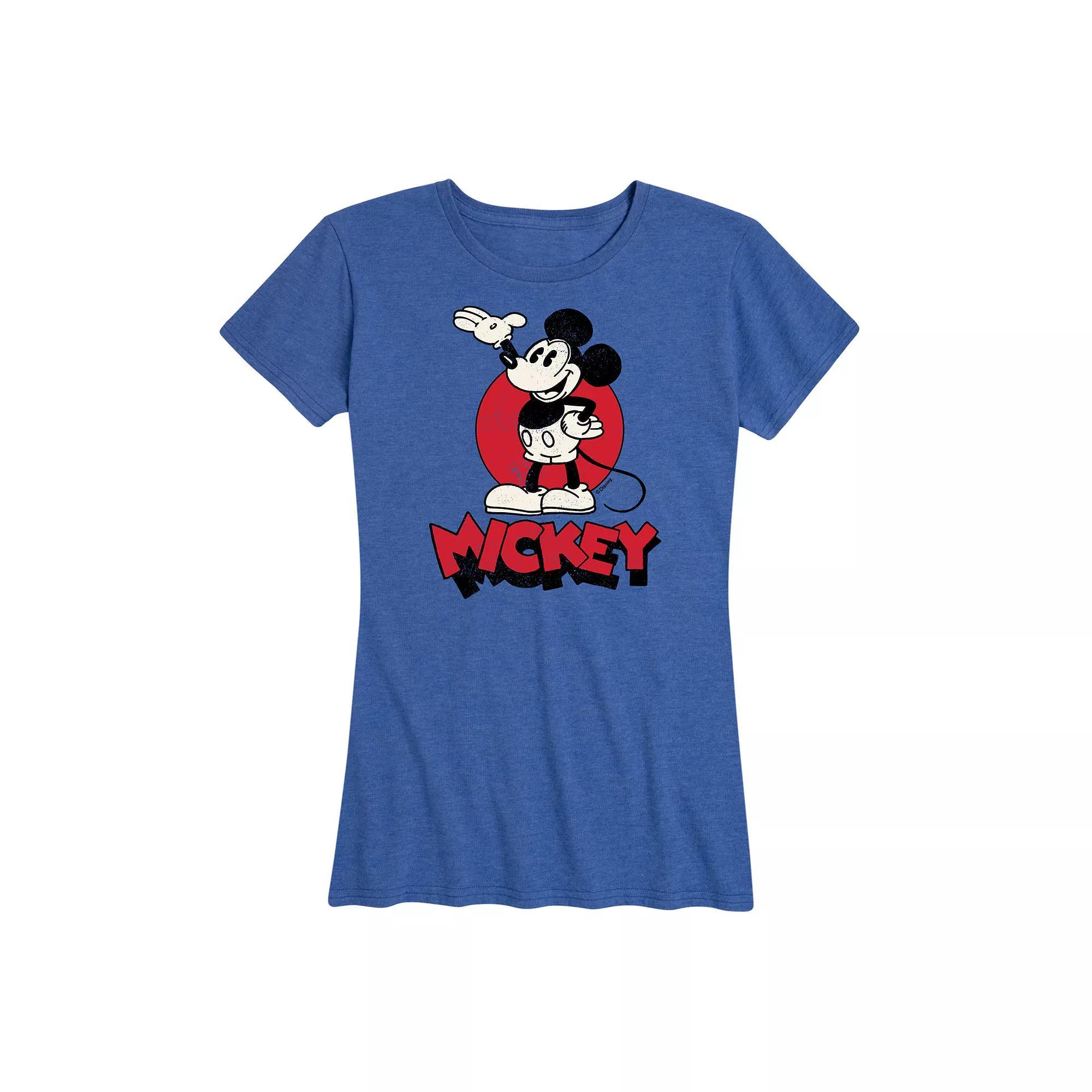 Disney's Mickey Mouse Women's Heritage Graphic Tee, Size: Medium, Grey Royal Blue Product Image