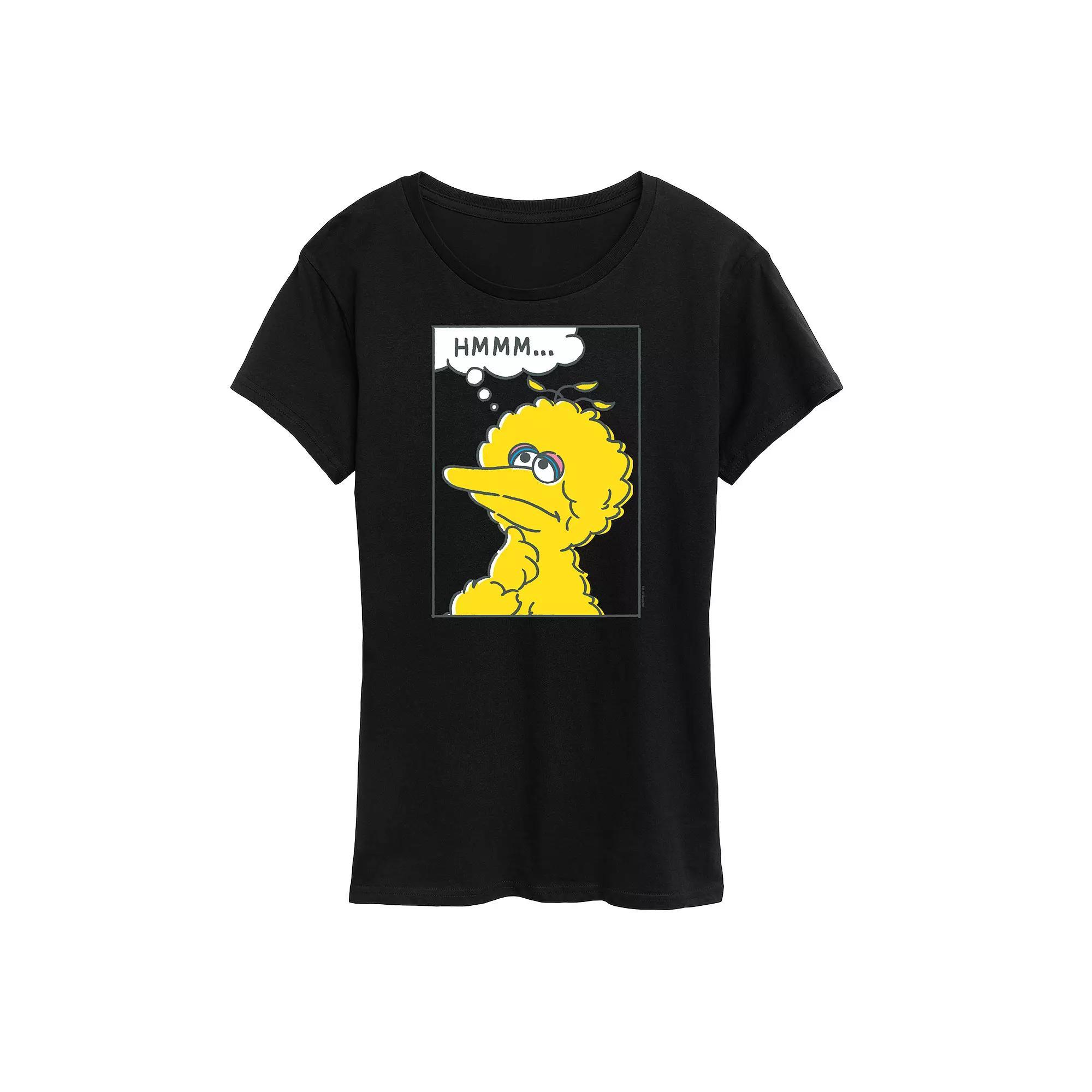Womens Sesame Street Big Bird Hmmm Graphic Tee Product Image