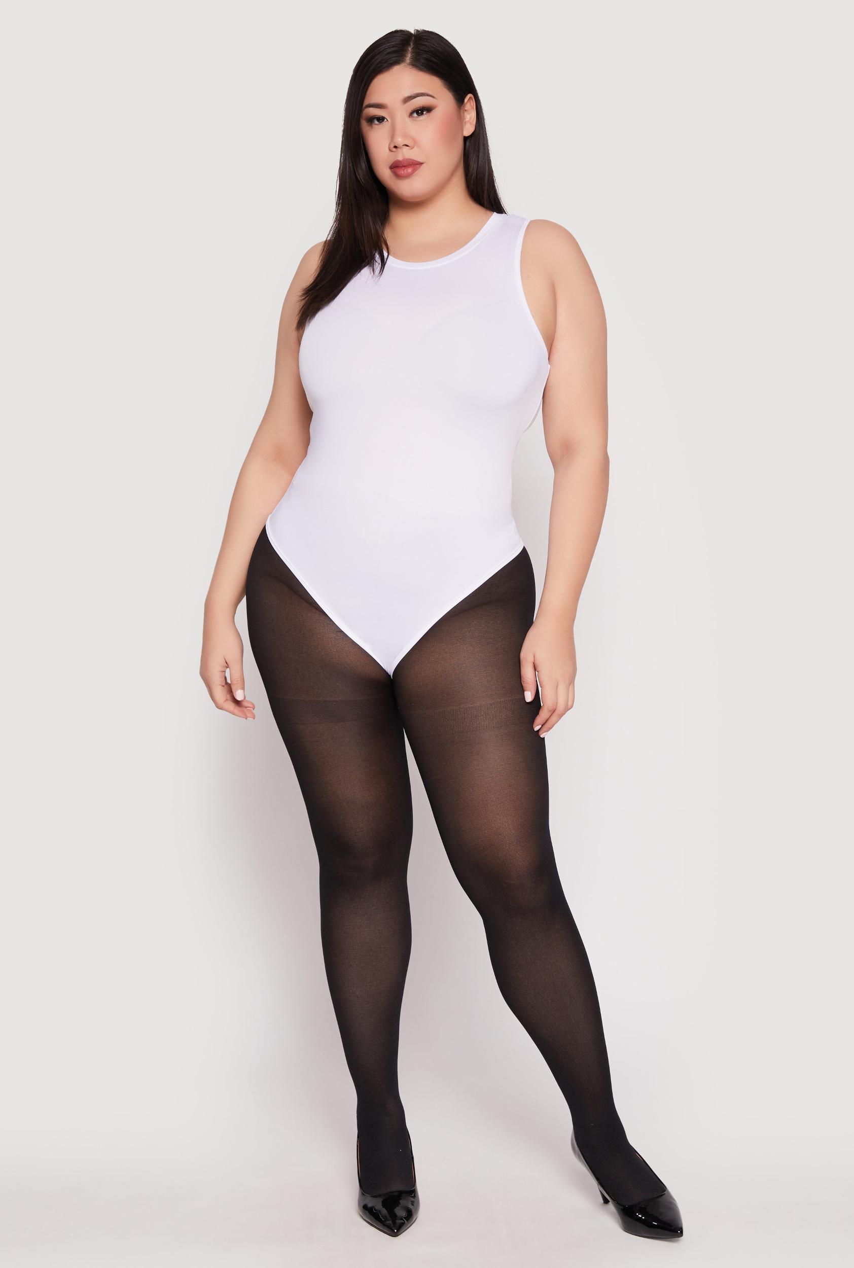 Womens Plus Size Daisy Crew Neck Tank Bodysuit Product Image