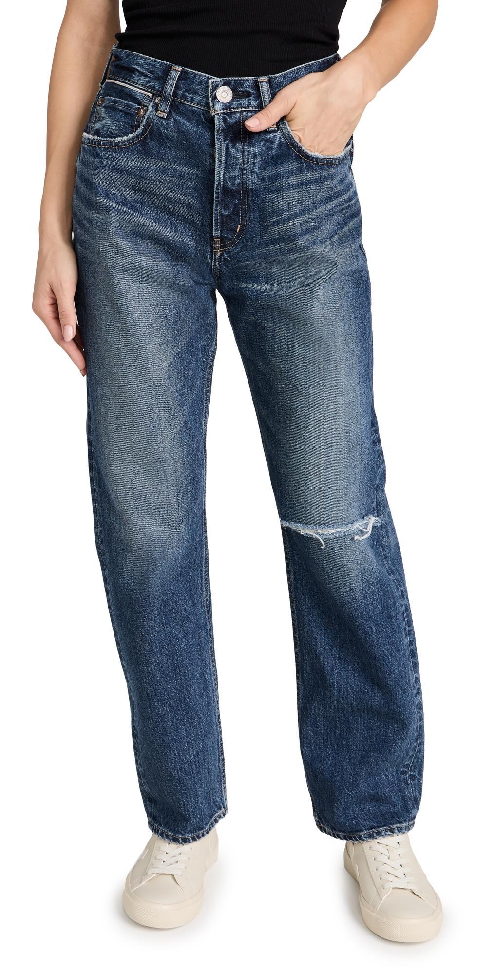 Womens Widstoe High-Rise Distressed Straight-Leg Jeans Product Image