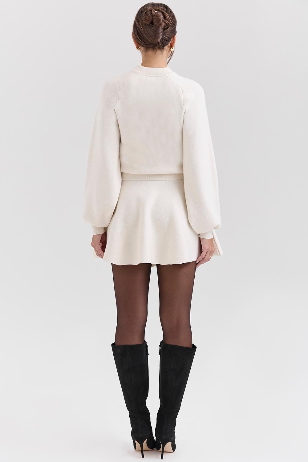 Cressida Cream Wool Cashmere Heavy Knit Sweater Product Image
