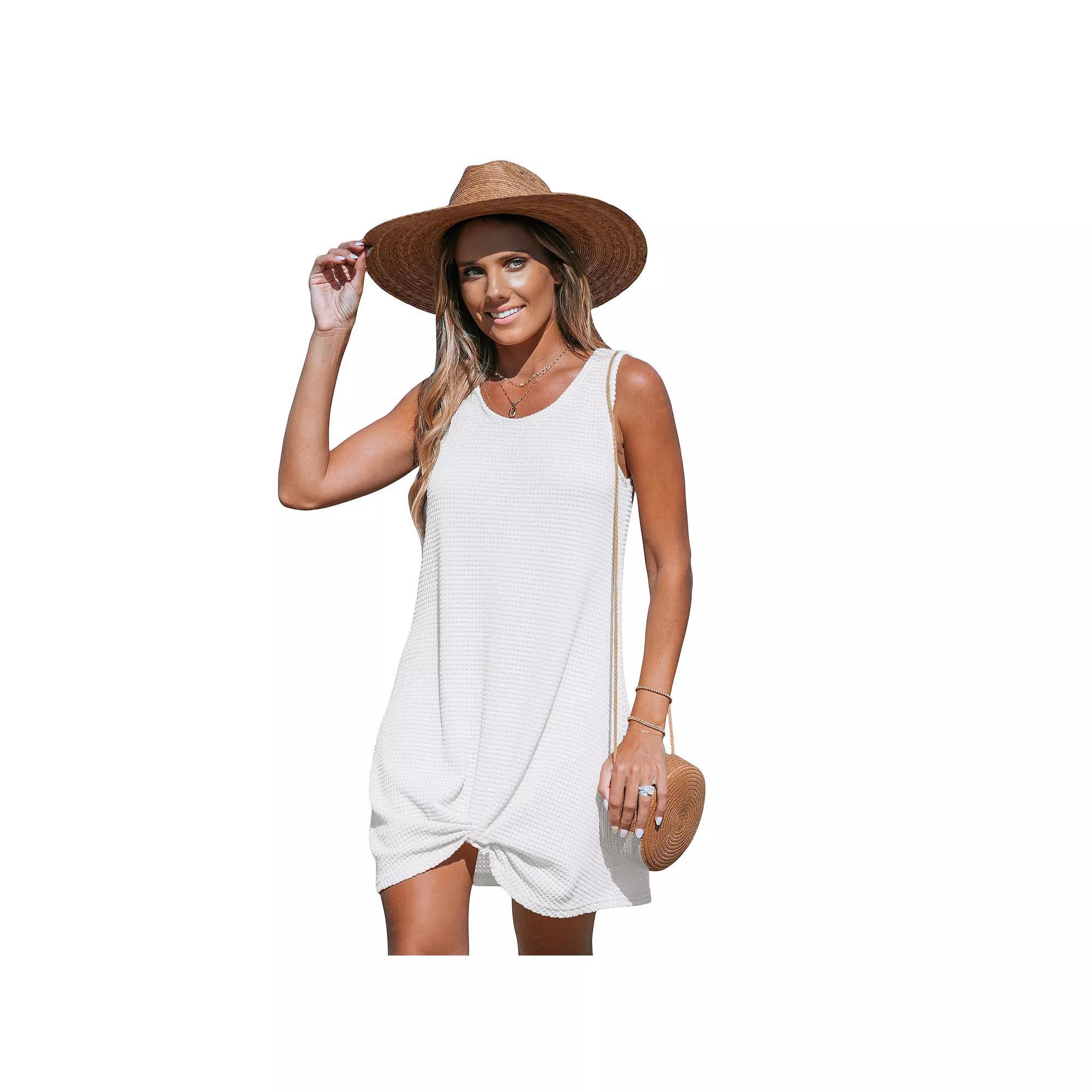 Women's Cupshe Black Sleeveless Twisted Hem Mini Cover-Up, Size: Small Product Image