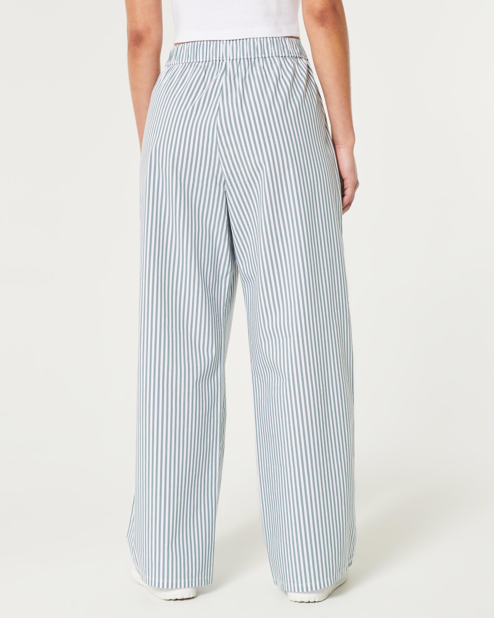Poplin Wide-Leg Sleep Pants Product Image